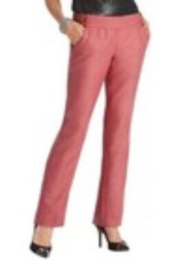 NWT Ann Taylor Wool PINK Herringbone Tweed Career Trouser Marisa Pant Sz 8P